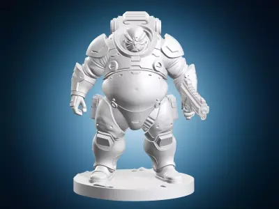 Volus Alien Soldier With Pistol Mass Effect Sci-Fi Miniature 3D print model
