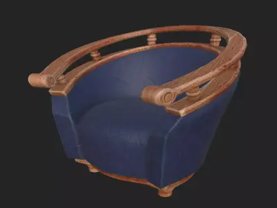 Armchair cartoon 411 Free low-poly 3D model