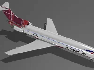 British Airways 727 - 200 3D model