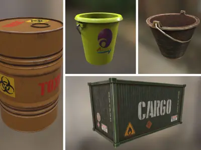 Industrial Props 2 Low-poly 3D model