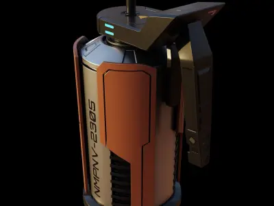 Game Ready Sci fi granade PBR Low-poly 3D model