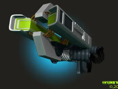 Railgun Rifle HighPoly 3DPrint 3D print model buy