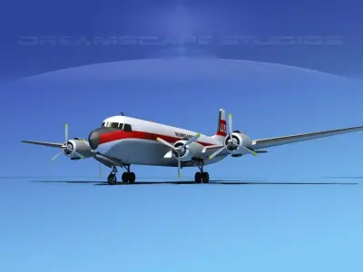 Douglas DC-7B Richards Aviation 3D model