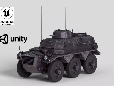 FV 603 Saracen Armored Personnel Carrier Low-poly 3D model