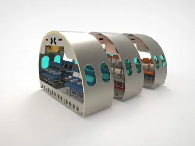 Airplane chair interior 3D PRINTED Ready 3D model