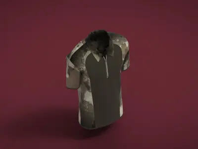 Military Outfit - T-shirt Low-poly 3D model 62