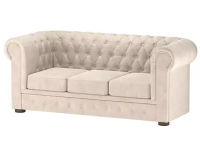 Classic Tufted Chesterfield Sofa Free 3D model