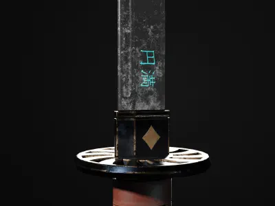 Low-Poly Katana 3d model by Nikdox Low-poly 3D model