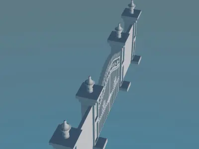 Classic Iron Gate with Ornamental Details 3D print model