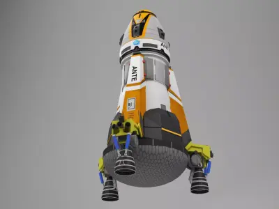 3D Spaceship Low-poly 3D model purchase