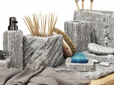 Batroom decor stone soap n3 3D model