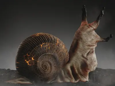 Dark Fantasy Snail Low-poly 3D model