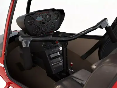  Low-Poly Quad Topology Helicopter Robinson R22 3D model