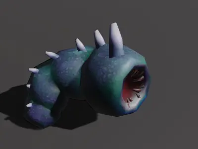 Low poly Abyss Worm Low-poly 3D model