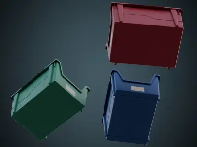 Storage Bin 1A Low-poly 3D model