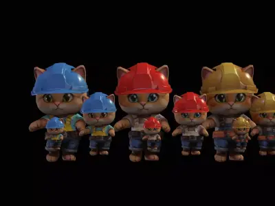 Cat5Pack2 Low-poly 3D model purchase