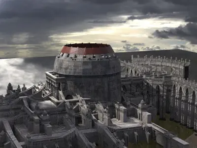 Ancient Egyptian Gods Halls Arena City 7  3D model