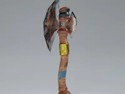 Axe Lowpoly game asset Free low-poly 3D model