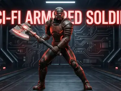 Sci-Fi Armored Soldier - Game Ready  Low-poly 3D model