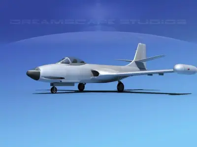 McDonnell F2H-2 Banshee Bare Metal 3D model