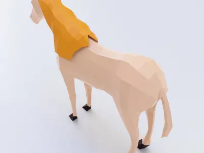 Horse 3d model polygonal Low-poly 3D model