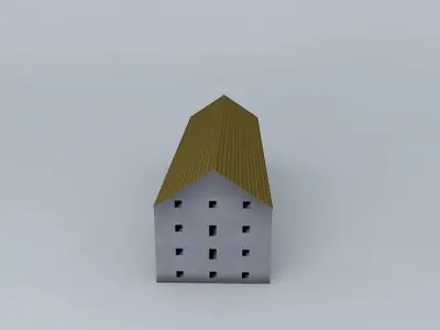 Abandoned granary Low-poly 3D model