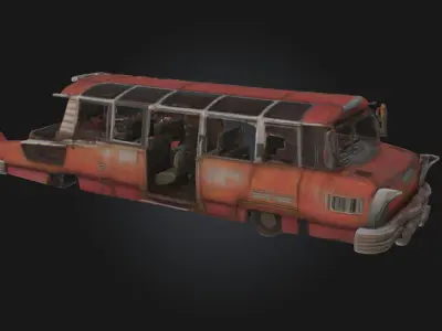 Retro Futuristic Bus A Vision of Tomorrow from the Past 3D model