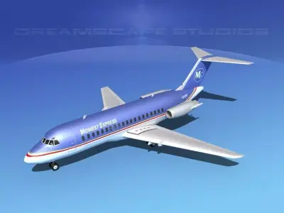 Douglas DC-9-15 Midwest Express 3D model