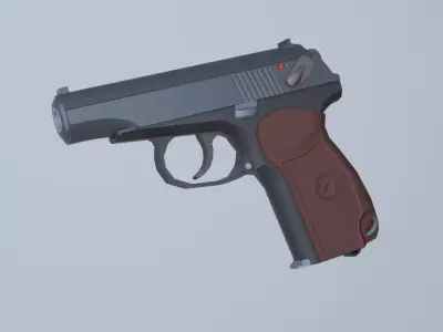 Makarov PM with 20 Attachments Pack - Low Poly and Game-Ready Low-poly 3D model