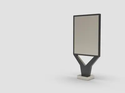 Style advertisement close to a urban street in city 3D model