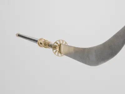 Japanese Realistic Naginata 3D Model Low-poly 3D model