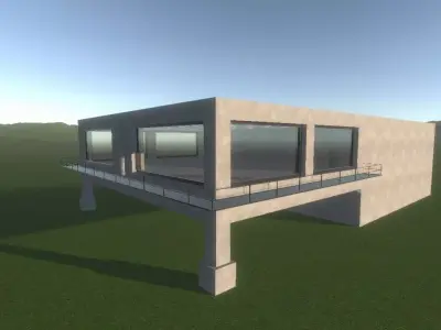 Military Control Building - Game Ready 3D Model PBR Low Poly Low-poly 3D model