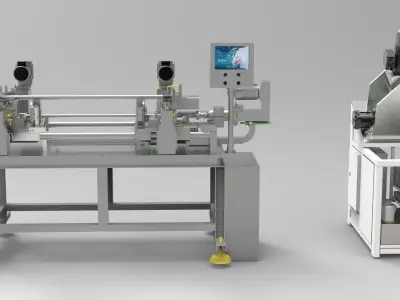 Round product drilling and chamfering machine 3D model