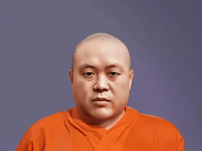 Realistic Eastern Monk Shi Yongxin the Abbot of Shaolin Temple 3D model