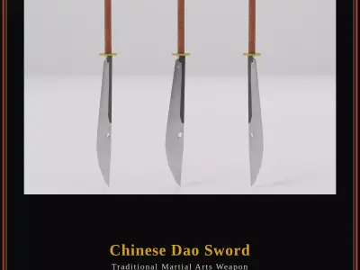 Chinese Dao Sword - Traditional Martial Arts Weapon 06 Low-poly 3D model