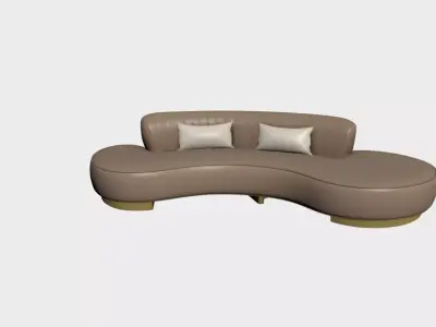 Curved Sofa Model Modern Luxury Upholstered Sofa for Interior Free 3D model