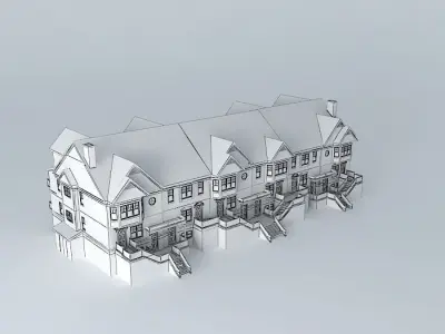 Townhouse townhouses Free 3D model