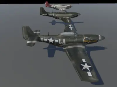 North american P-51 Mustang 3D FBX Model 3D model