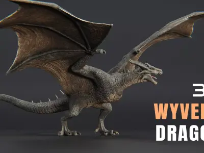 Dragon Wyvern Low-poly 3D model