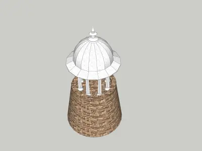 indian stone chatri 3D model