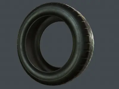 Rubber Tire PBR Game Ready Low-poly 3D model