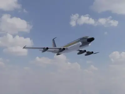 RC-135D ELINT SIGINT Style Jet - Custom 1950s Aircraft Low-poly 3D model