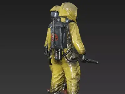 Post Apocalyptic Hazmat Character  Biohazard Containment  3D model