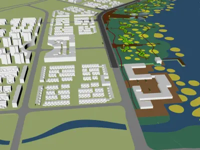 Urban highrise building building ancillary building commercial 3D model