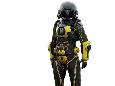 CYBER ASTRONAUT-B Rigged for Unreal Engine - Unity - MIXAMO  3D model