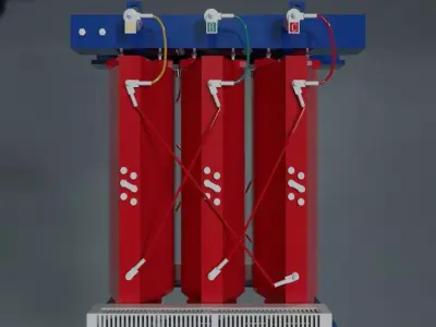 Dry-Type Transformer Low-poly 3D model
