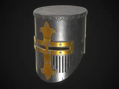 Knight Helmet 01 Low-poly 3D model