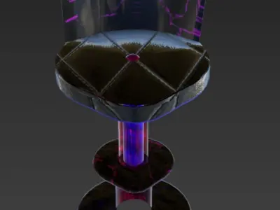 Futuristic Alien Club And Hangout Furniture 3D Model Pack