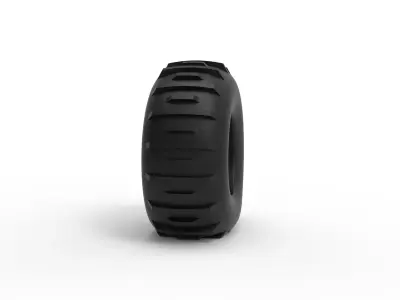 Low pressure Forester 1370 tire deflated Scale 1 to 25 3D print model