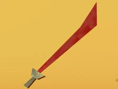 Dragon longsword Low-poly 3D model